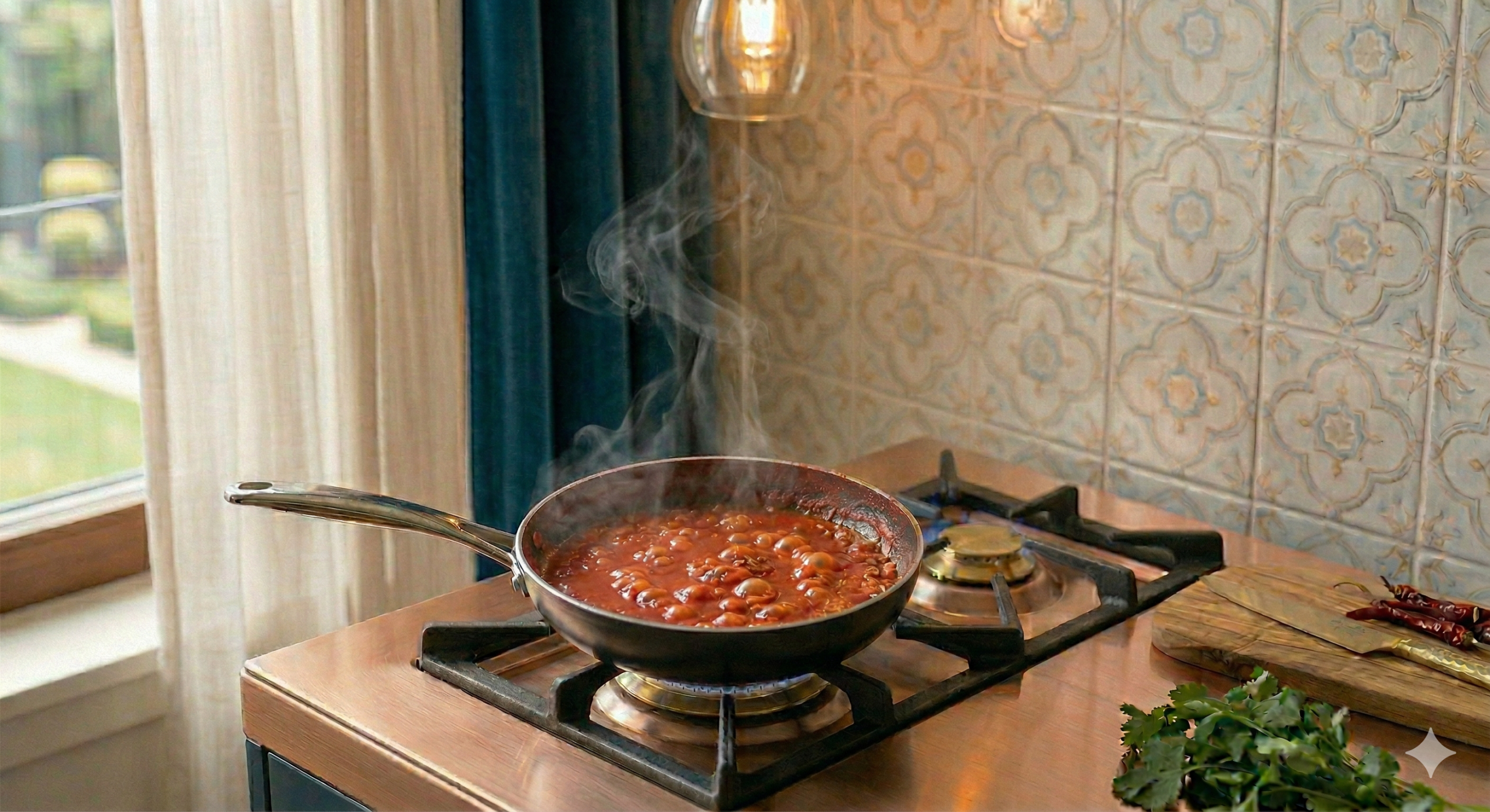 Tomato onion cooking for Rajma